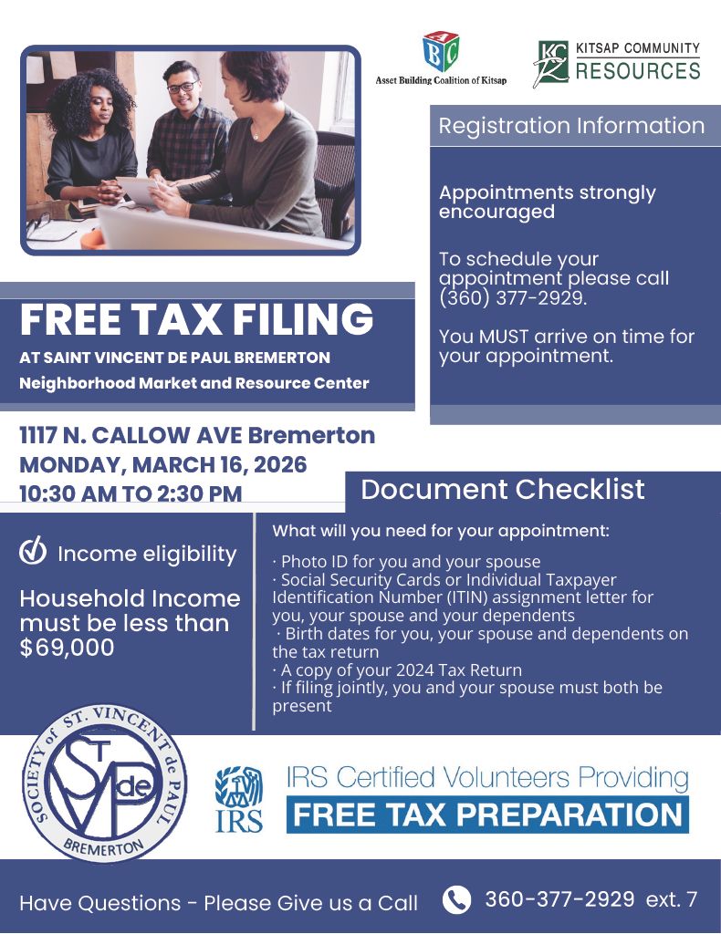 Free Tax Preparation at Saint Vincent De Paul